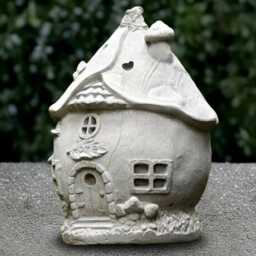 Stone Fairy House Statue Concrete Home Sculpture Cement Welcome Decoration Garden & Ornament House Lover Gift Yard Art - thumbnail 4