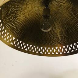 Hammered Brass Dome Pendant Light, Moroccan Chandelier Lighting - thumbnail 3