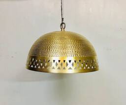 Hammered Brass Dome Pendant Light, Moroccan Chandelier Lighting