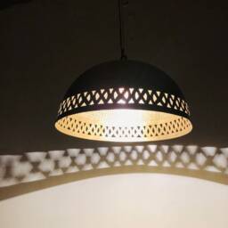 Hammered Brass Dome Pendant Light, Moroccan Chandelier Lighting - thumbnail 4