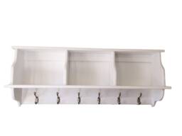Country Kitchen Pine Wall Shelf With Hooks
