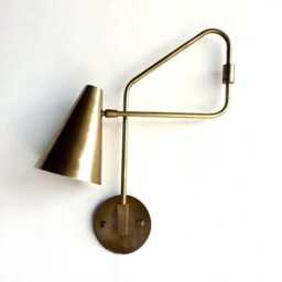 Mid-Century Modern Adjustable Lamp Brass Swing Arm Wall Sconce With Light - thumbnail 2