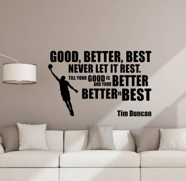 Tim Duncan Wall Decal Quote Basketball Poster Player Gifts Sign Gym Removable Vinyl Sticker Fitness Decor Home Playroom Sport Art 5-6/6 - image 1