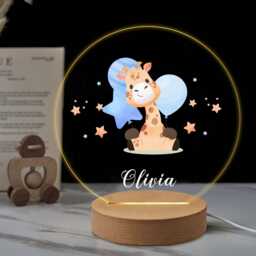 Personalised Animal Gifts For Kids Led Desk Table Lamp Nursery Night Light Gifts Girls Children Birthday 7 Colours Flashing - thumbnail 4