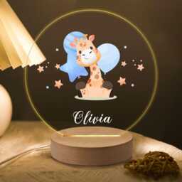 Personalised Animal Gifts For Kids Led Desk Table Lamp Nursery Night Light Gifts Girls Children Birthday 7 Colours Flashing