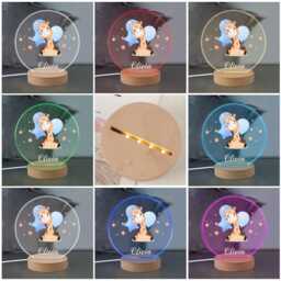 Personalised Animal Gifts For Kids Led Desk Table Lamp Nursery Night Light Gifts Girls Children Birthday 7 Colours Flashing - thumbnail 2