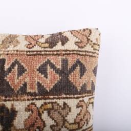 Vintage Turkish Kilim Pillow Cover Handwoven Wool Throw - 16''x16'' - thumbnail 3
