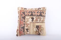 Vintage Turkish Kilim Pillow Cover Handwoven Wool Throw - 16''x16'' - thumbnail 1