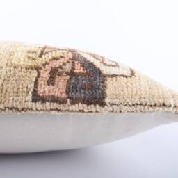 Vintage Turkish Kilim Pillow Cover Handwoven Wool Throw - 16''x16'' - thumbnail 4