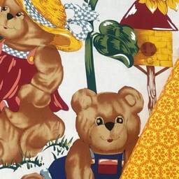 Sunflower Teddy Bear Baby Blanket Quilt Kit, Yellow Blue Green, Quilt Kit, Checks, Striped, Top Back & Binding, Plaid Border, Easy - thumbnail 2