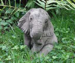 Reconstituted Stone Garden Small Elephant Statue Ornament - thumbnail 1