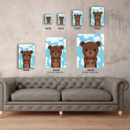 Fox & Deer Artwork. Set Of 4 Animals Lovers Decor. Bear Poster. Lovers. Baby Girl Room Skunk Boy Play Wall Art - thumbnail 3
