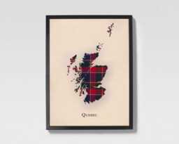 Clan Quebec Scottish Tartan Map - Of Scotland Family Wall Decor, Ready To Hang - thumbnail 1