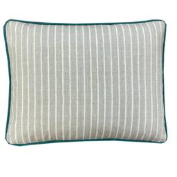 Handmade Linen Aqua Teal Ticking Country Coastal Stripe Throw Pillow Sham Cushion Cover - thumbnail 3