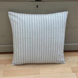 Handmade Linen Aqua Teal Ticking Country Coastal Stripe Throw Pillow Sham Cushion Cover - thumbnail 2