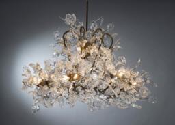 Royal Chandelier Transparent Resin Leaves & Flowers Ceiling Light