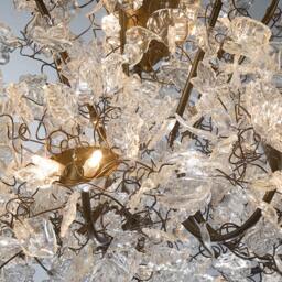 Royal Chandelier Transparent Resin Leaves & Flowers Ceiling Light - thumbnail 2