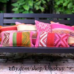 Texture Pillow, Vintage Pillow, Frazada Pillow, Peruvian Hand Loomed Covers 16 X 16, Woven Textile, Boho Pillow, Fall Pillow, Motif Pillow - thumbnail 4