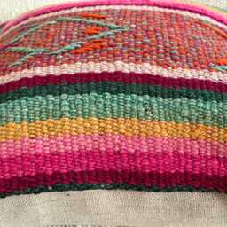Texture Pillow, Vintage Pillow, Frazada Pillow, Peruvian Hand Loomed Covers 16 X 16, Woven Textile, Boho Pillow, Fall Pillow, Motif Pillow - thumbnail 3