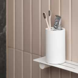 Modern White Cup For Toothbrushes, Toothbrush Holder To Industrial Bathroom, Bathroom Accessories, Bath Cup, Dabstory Demitti - thumbnail 1
