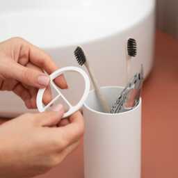 Modern White Cup For Toothbrushes, Toothbrush Holder To Industrial Bathroom, Bathroom Accessories, Bath Cup, Dabstory Demitti - thumbnail 2