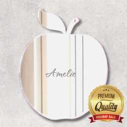 Apple Acrylic Mirror Wall Art - Many Size/Colour Options & Personalised Engraving - Custom Shapes Made - thumbnail 1