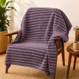 Pink Grey Geometric Throw Blanket - Large Soft Sofa Slip Cover Boho Bedspread Woven in Portugal From Recycled Cotton - thumbnail 1