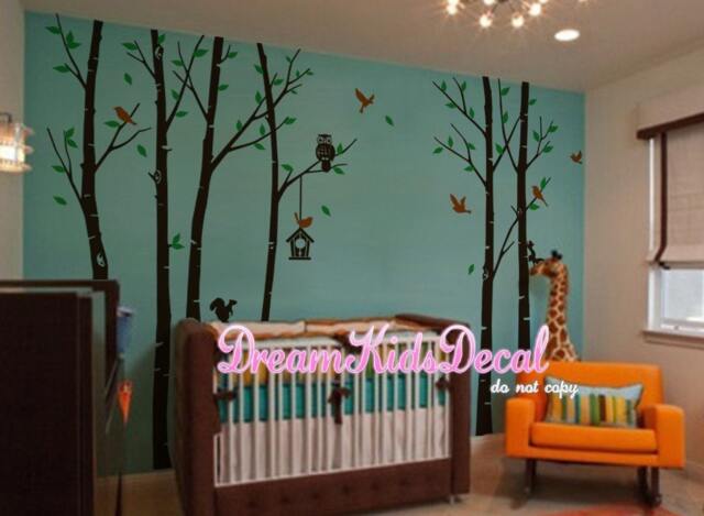 Owl Tree Nursery Wall Decal, Forest Animals Sticker Home Decor - image 1