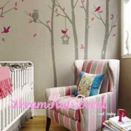 Owl Tree Nursery Wall Decal, Forest Animals Sticker Home Decor - thumbnail 2