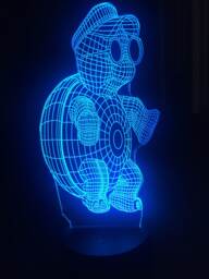 Personalized Turtle 3D Illusion Led Night Light, Bluetooth App Control - thumbnail 1