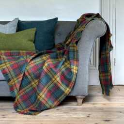 Harris Tweed Stornoway Tartan - Luxury Large Pure Wool Throw Blanket 150x200cm/59x79