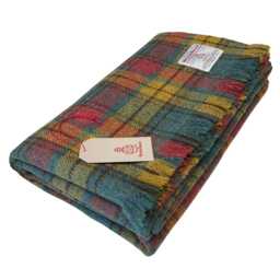 Harris Tweed Stornoway Tartan - Luxury Large Pure Wool Throw Blanket 150x200cm/59x79 - thumbnail 4