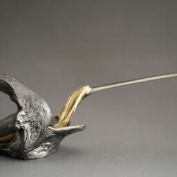 Bird Sculpture, Metal Letter Opener, Bird Pewter & Bronze, Office Decoration Gift, Functional Art, Corporate Gift - thumbnail 2
