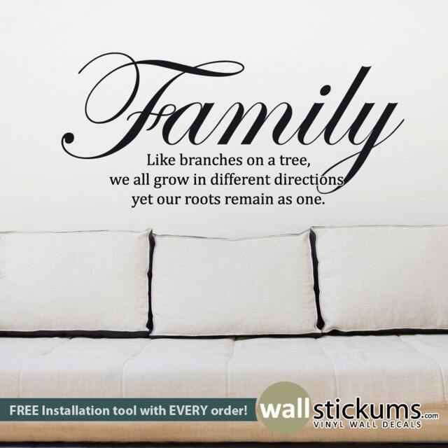 Family Roots Wall Quote Decal - Living Room Decor - image 1