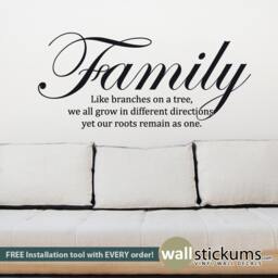 Family Roots Wall Quote Decal - Living Room Decor - thumbnail 1