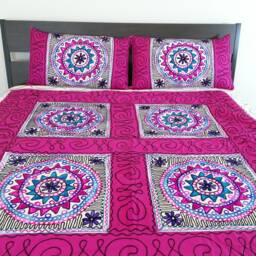 Boho Tapestry Wall Hanging, Table Runner Couch Cover Floral Bohemian Wall Decor Hippie Home Indian Throw Exotic Dorm - thumbnail 4