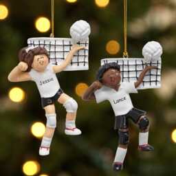 Personalized Volleyball Player Ornament - Christmas Keepsake Choose From Boy Or Girl Hair Color & Skin Tone