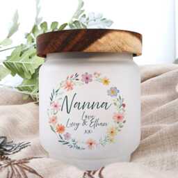 Personalised Mother's Day Gift - Nanna Keepsake Matching Card, Led Candle Bamboo Lid - thumbnail 1