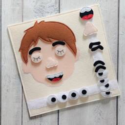Felt Quiet Book Page Face Building Sensory Toy - thumbnail 4