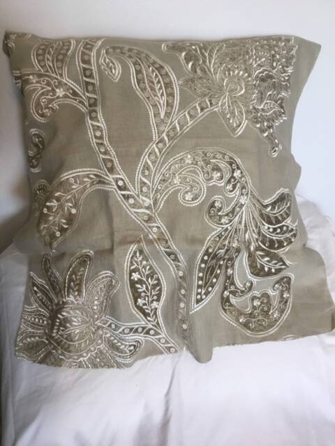 Indora Velvet Applique in Chanterelle Or Noir Pillow Cover - image 1