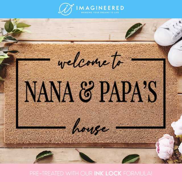 There's No Place Like Nana & Papa's House - Welcome Door Mat Perfect For Any Home Personalized Grandparents Doormat - image 1