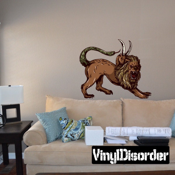Mythical Creature Chimera Wall Decal - Fabric Vinyl Removable & Reusable Mythicalcreatureuscolor057Et