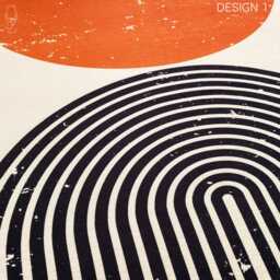 Abstract Ivory Bauhaus Design Cushion Covers With Orange & Black Geometric Patterns, Double Sided On The Soft Velvet Fabric Multi Sizes - thumbnail 3