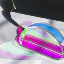 Seashell Standing Mirror - Iridescent Holographic Desk Mirror, Seashell Art, Vintage Y2K - thumbnail 3