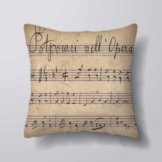 Old Vintage Music Sheet - Customizeable Personlized Cushion Cover Case Or Stuffed With Insert - image 1