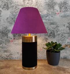 Plum Purple Empire Lampshade in Velvet - Choice Of Lining - thumbnail 1