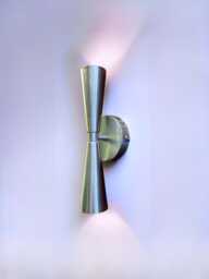 Double Conical Wall Sconce Antique Brass Plug-In Bedside Light - thumbnail 1