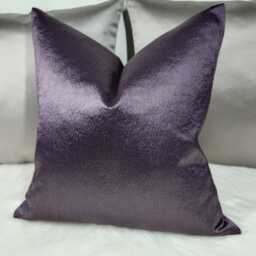 Plum Purple Satin Cushion Cover, Designers Guild Pillow - thumbnail 2