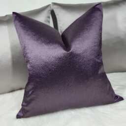 Plum Purple Satin Cushion Cover, Designers Guild Pillow - thumbnail 1
