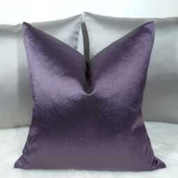 Plum Purple Satin Cushion Cover, Designers Guild Pillow - thumbnail 3